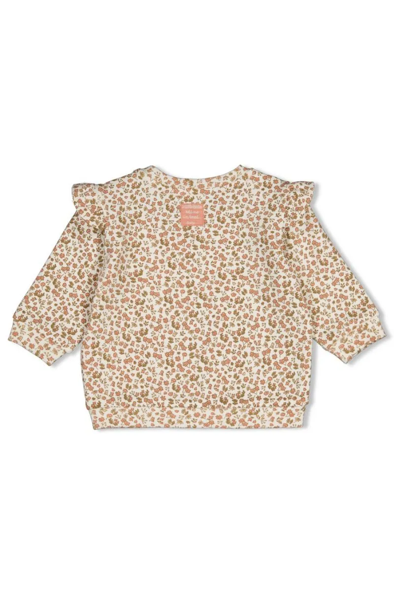 Feetje Sweater AOP Fall In Love Offwhite, offwhite kindertrui met all-over Fall In Love print en ronde hals